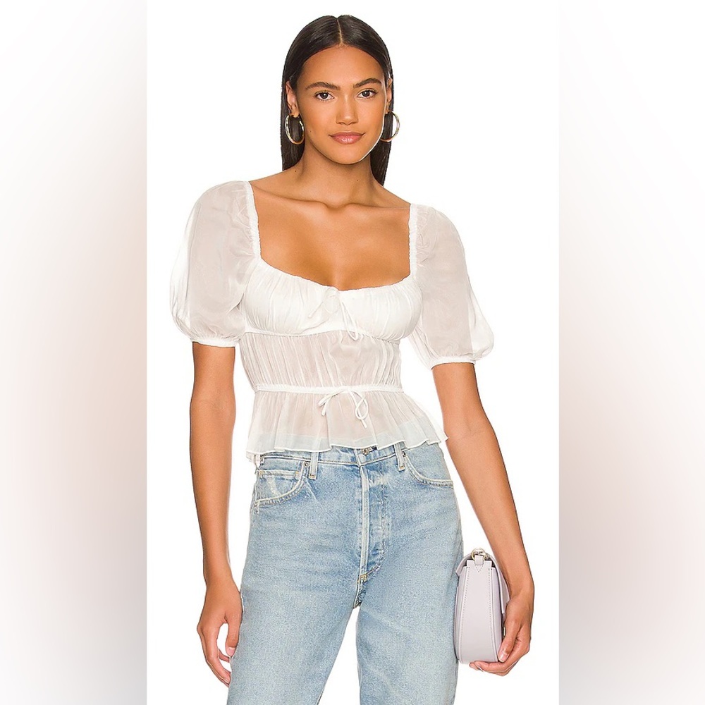NWT Revolve More To Come Olivera Blouse in white size medium